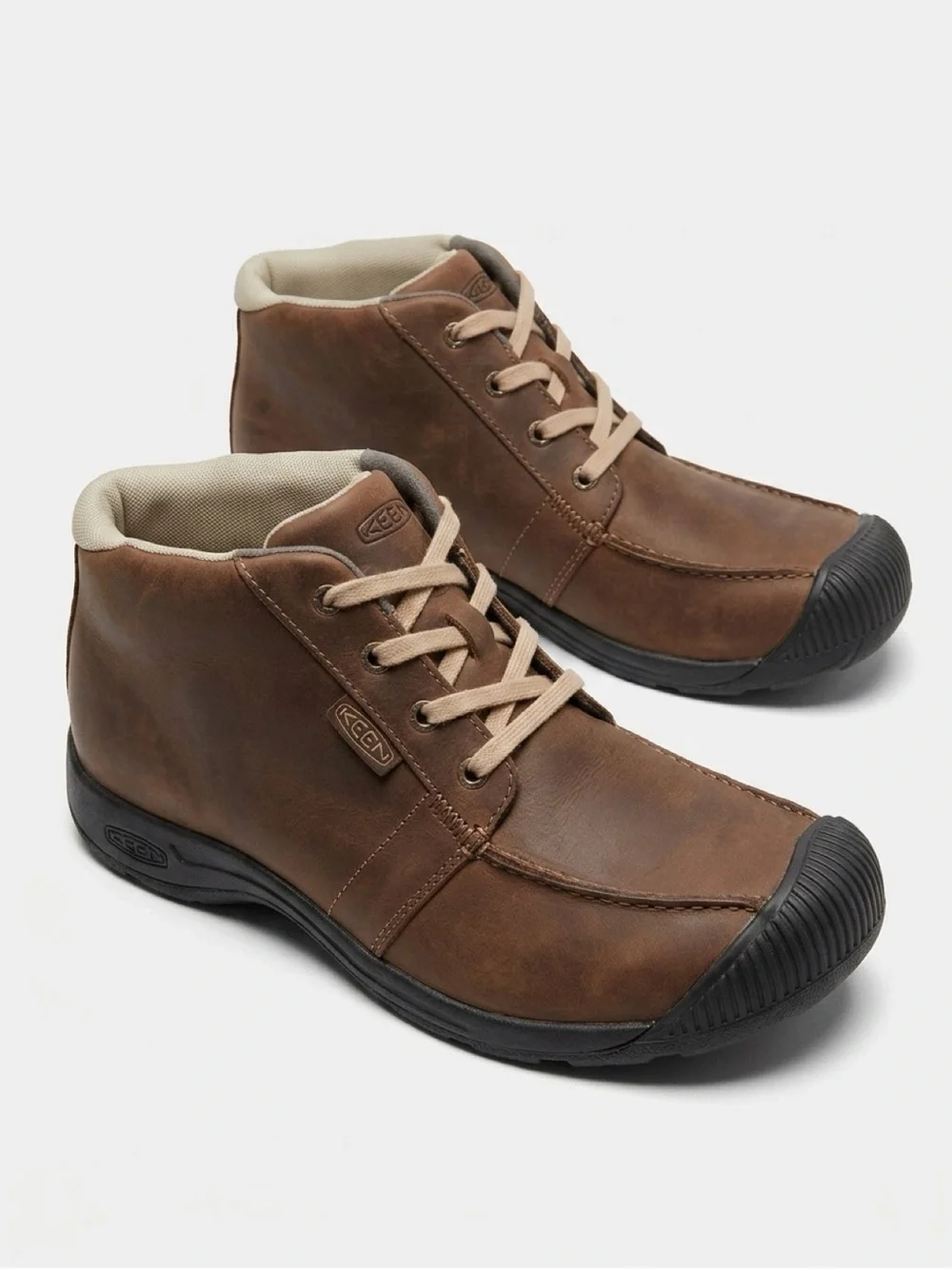 KEEN Brown Leather Chukka Boots with Tan Laces size 9.5